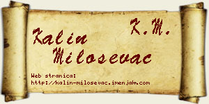 Kalin Miloševac vizit kartica